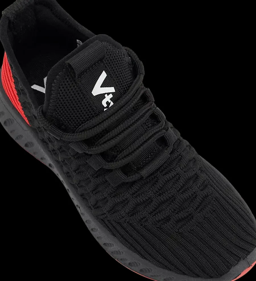 Online czarne sneakersy dziecięce z czerwonymi akcentami Dzieci Sportowe