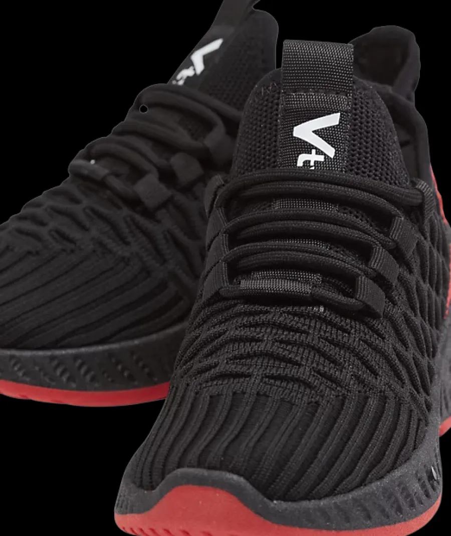 Online czarne sneakersy dziecięce z czerwonymi akcentami Dzieci Sportowe