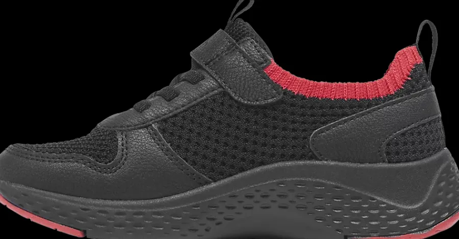 Discount czarne sneakersy dziecięce z czerwonymi elementami Dzieci Sportowe