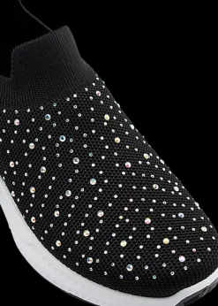czarne sneakersy dziewczęce wysadzane kryształkami Dzieci Sportowe