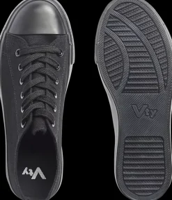czarne tenisówki damskie z wyszywanym logo Damskie Sportowe|Trampki