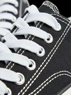 Clearance czarne tenisówki damskie na białej grubej podeszwie Damskie Sportowe|Trampki
