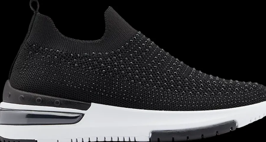 Sale czarne wsuwane sneakersy damskie wysadzane kryształkami Damskie Sportowe