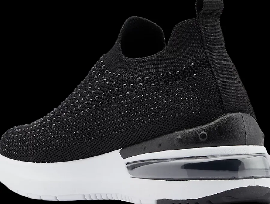 Sale czarne wsuwane sneakersy damskie wysadzane kryształkami Damskie Sportowe
