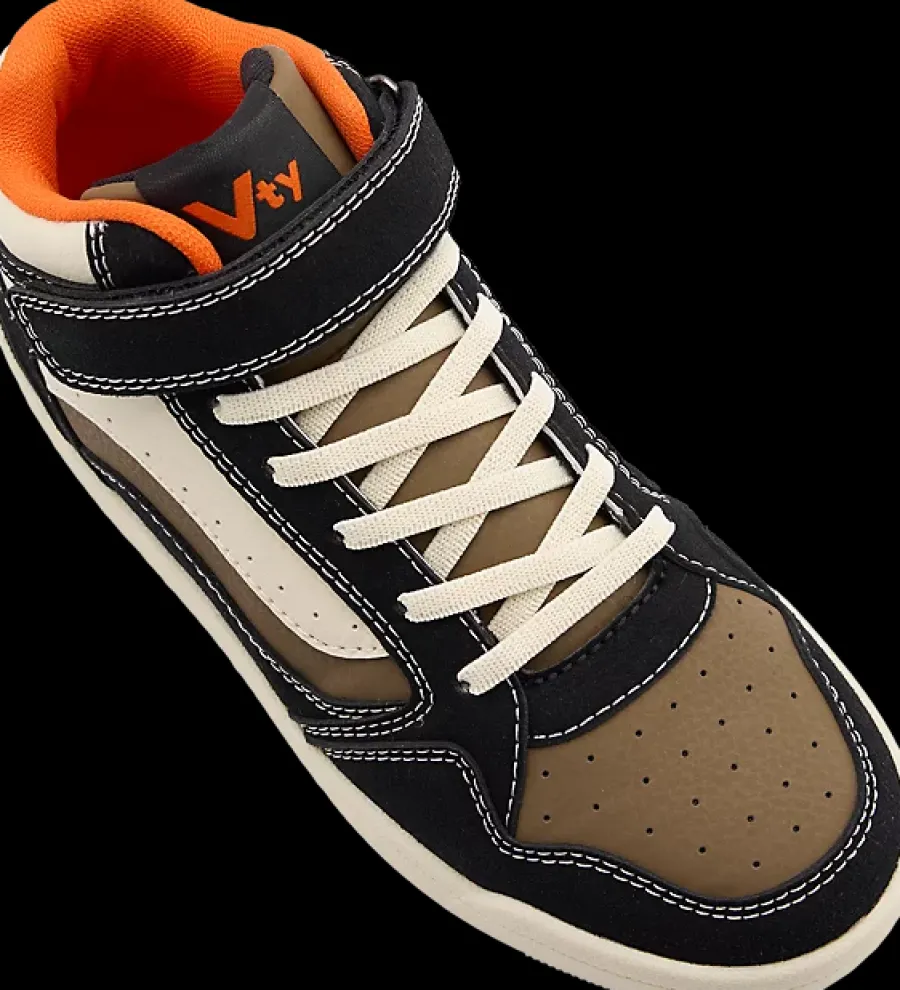 Discount czarno-beżowo-białe sneakersy młodzieżowe Dzieci Sportowe
