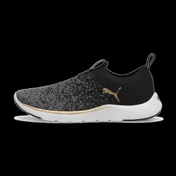 Hot czarno-białe sneakersy damskie Softride Remi Slip-on Knit Damskie Sportowe|Treningowe