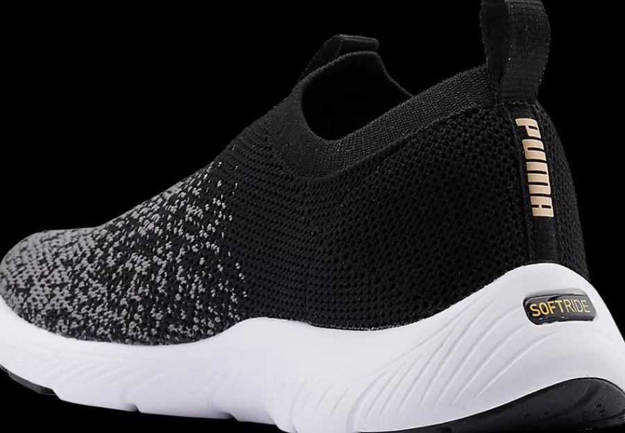 Hot czarno-białe sneakersy damskie Softride Remi Slip-on Knit Damskie Sportowe|Treningowe