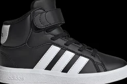 Discount czarno-białe wysokie sneakersy dziecięce Grand Court Mid Dzieci Sportowe