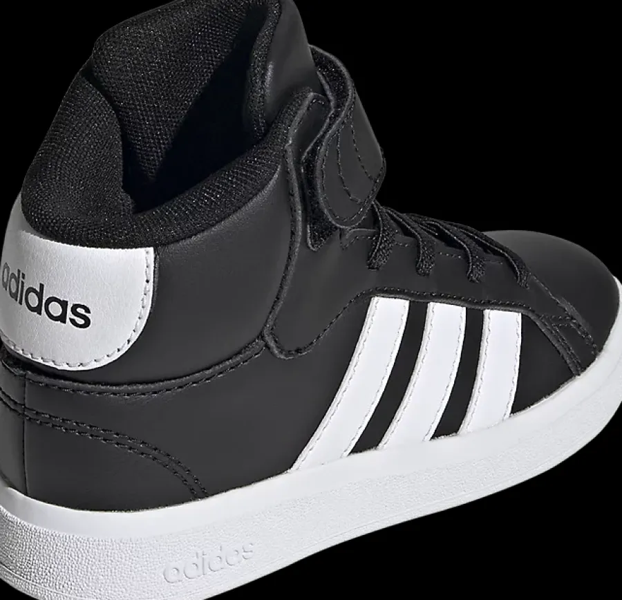 Discount czarno-białe wysokie sneakersy dziecięce Grand Court Mid Dzieci Sportowe