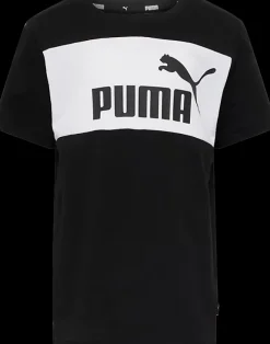 New czarno-biały tshirt młodzieżowy Ess Block Tee Dzieci Odzież