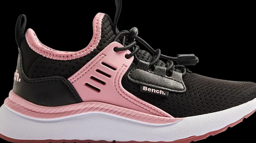 Sale czarno-różowe sneakersy dziewczęce Dzieci Sportowe