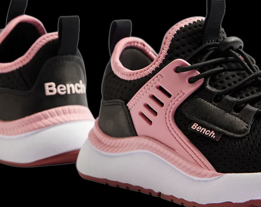 Sale czarno-różowe sneakersy dziewczęce Dzieci Sportowe