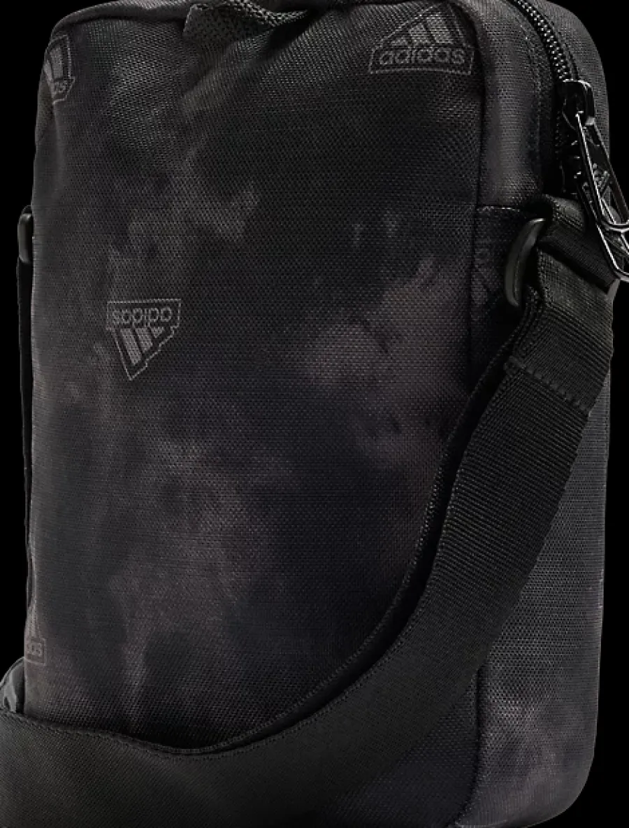 czarno-szara torebka Linear Org typu messenger Męskie Torby|Torby