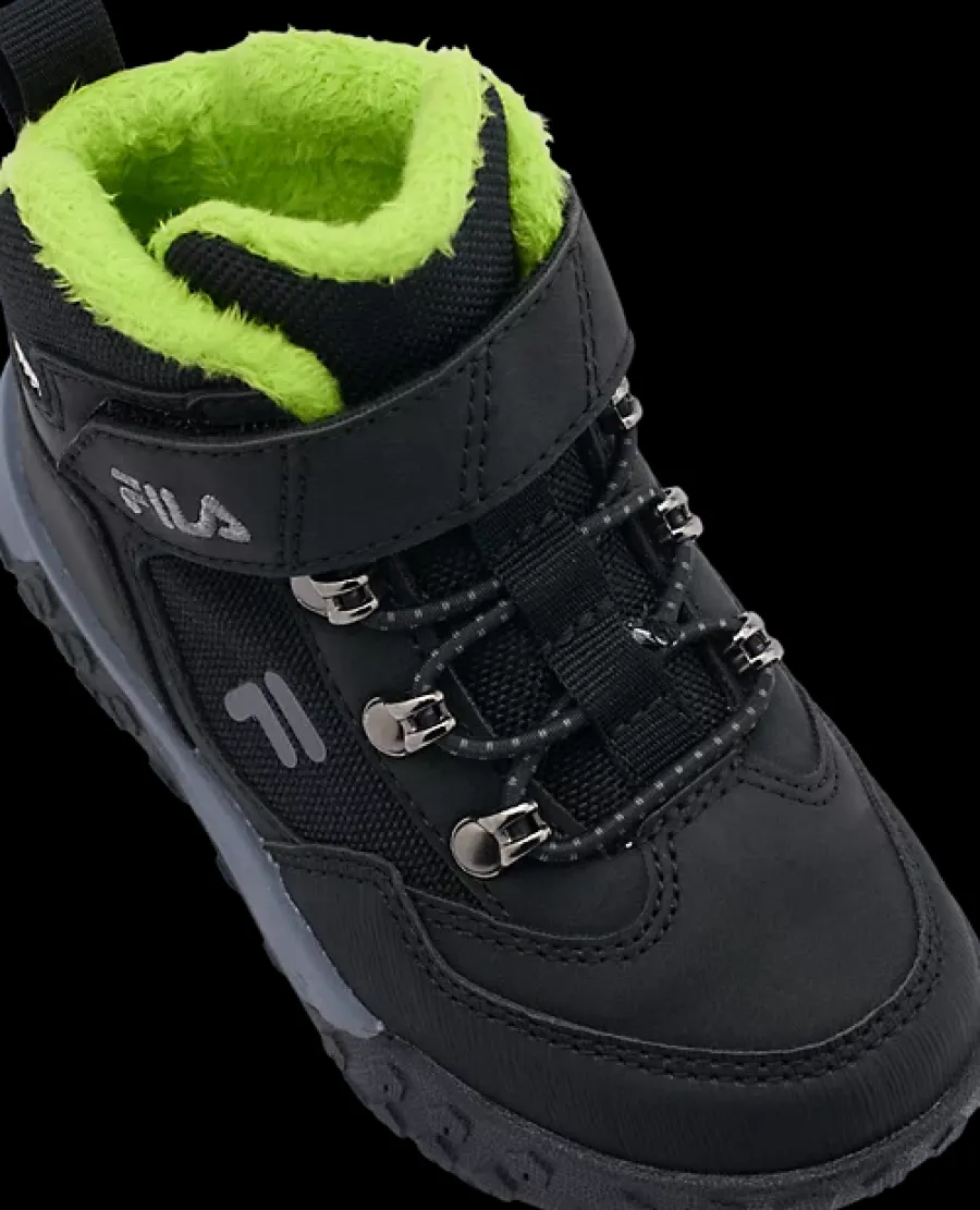 Discount czarno-zielone kozaczki dziecięce Dzieci Kozaki