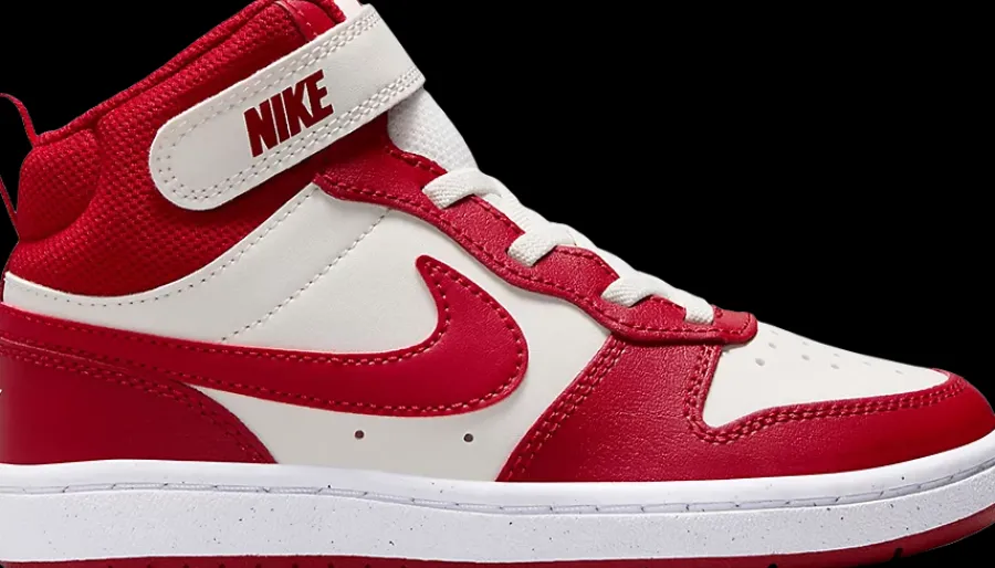Hot czerwono-białe sneakersy dziecięce Court Borough Mid 2 Dzieci Sportowe