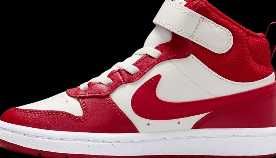 Hot czerwono-białe sneakersy dziecięce Court Borough Mid 2 Dzieci Sportowe
