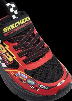 Outlet czerwono-czarne sneakersy dziecięce Skech Tracks Dzieci Sportowe