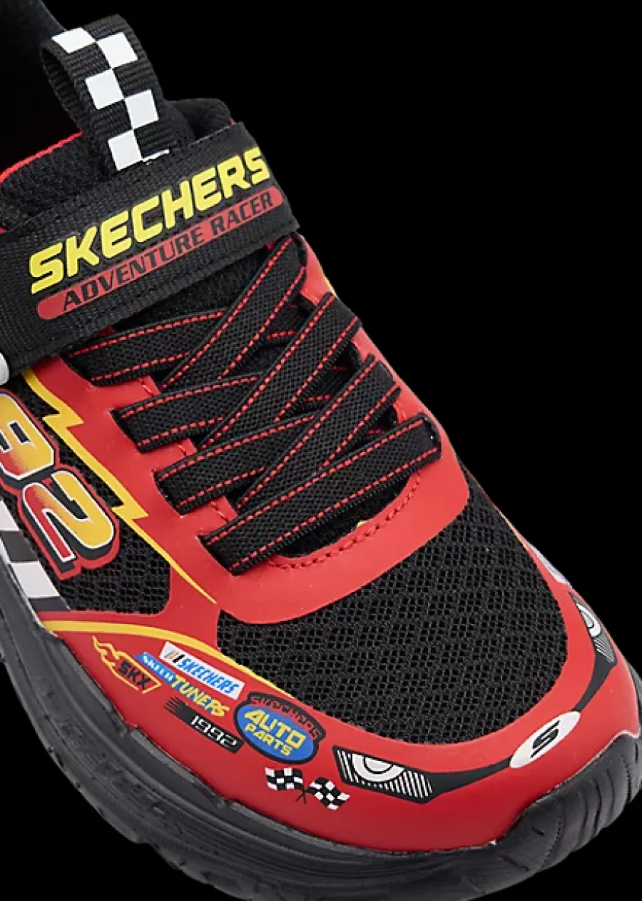 Outlet czerwono-czarne sneakersy dziecięce Skech Tracks Dzieci Sportowe