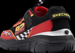 Outlet czerwono-czarne sneakersy dziecięce Skech Tracks Dzieci Sportowe