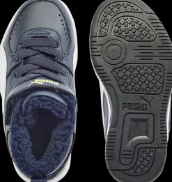 Clearance granatowe ocieplane sneakersy dziecięce Rebound Joy Fur Dzieci Kozaki|Sportowe