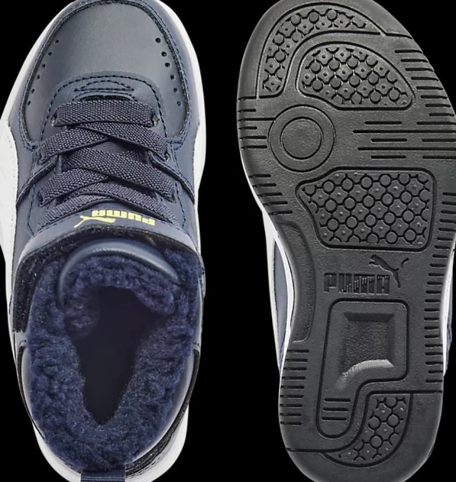 Clearance granatowe ocieplane sneakersy dziecięce Rebound Joy Fur Dzieci Kozaki|Sportowe