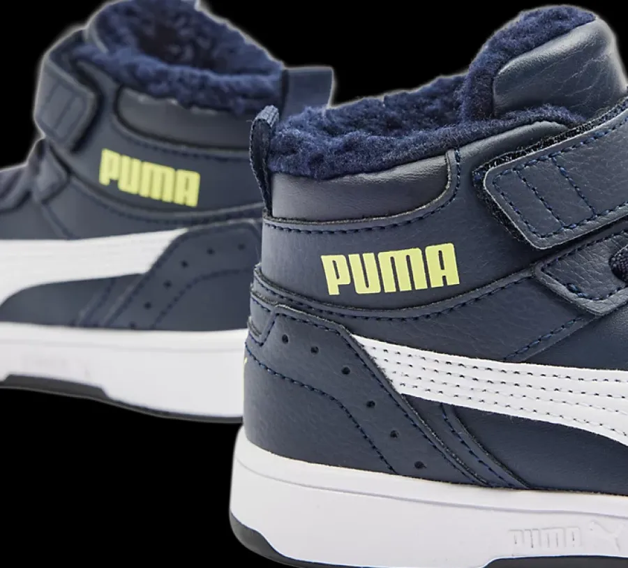 Clearance granatowe ocieplane sneakersy dziecięce Rebound Joy Fur Dzieci Kozaki|Sportowe