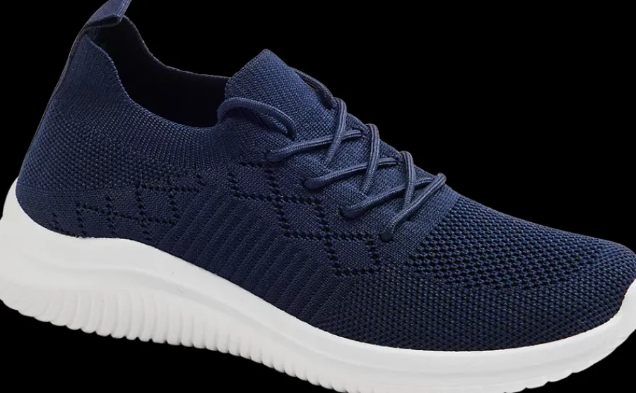 New granatowe sneakersy damskie na białej podeszwie Damskie Sportowe