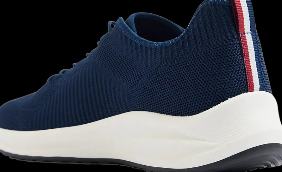 Online granatowe sneakersy męskie na białej podeszwie Męskie Sportowe|Casual