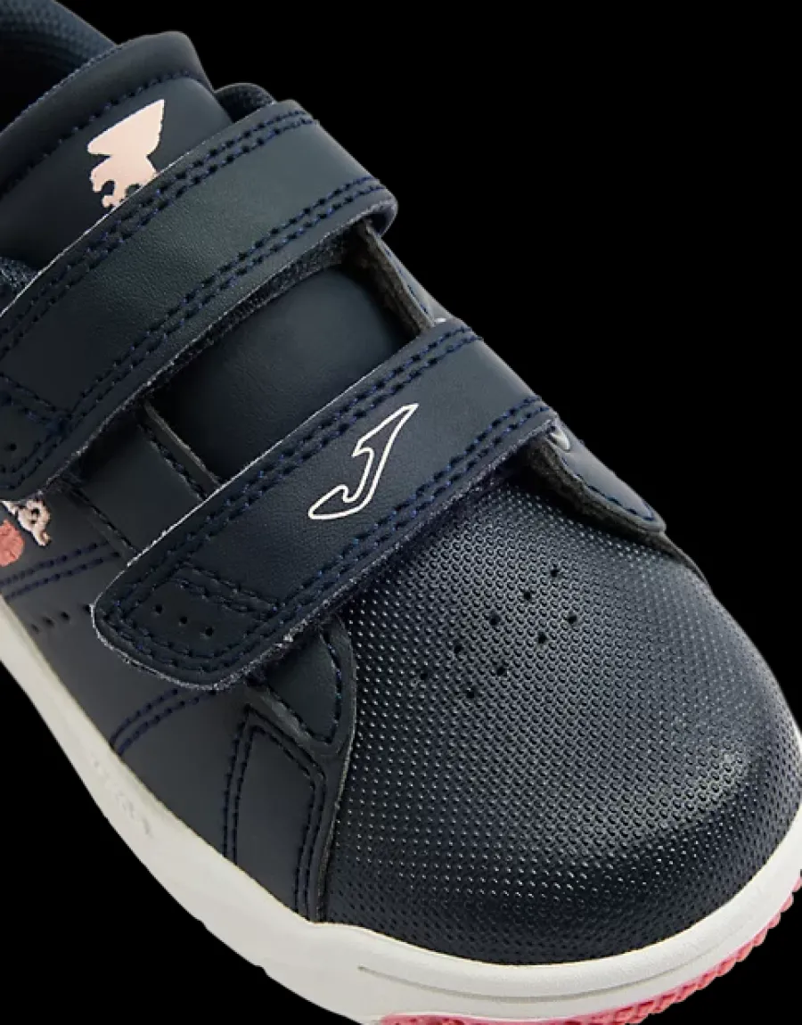 Outlet granatowo-biało-różowe sneakersy dziewczęce Dzieci Sportowe|Markowe