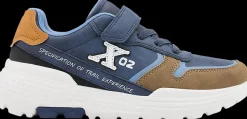 Clearance granatowo-brązowe sneakersy chłopięce Dzieci Sportowe