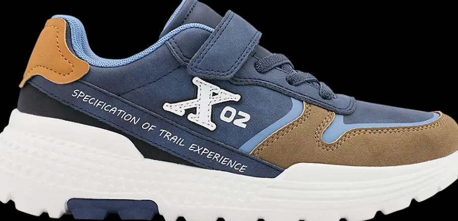 Clearance granatowo-brązowe sneakersy chłopięce Dzieci Sportowe