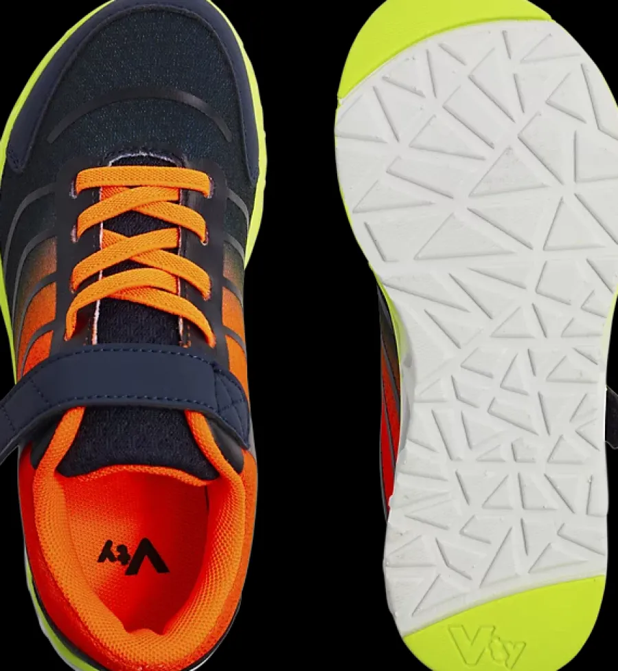 Online granatowo-pomarańczowe sneakersy chłopięce Dzieci Sportowe