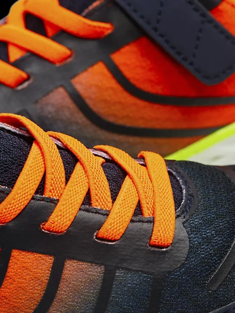 Online granatowo-pomarańczowe sneakersy chłopięce Dzieci Sportowe