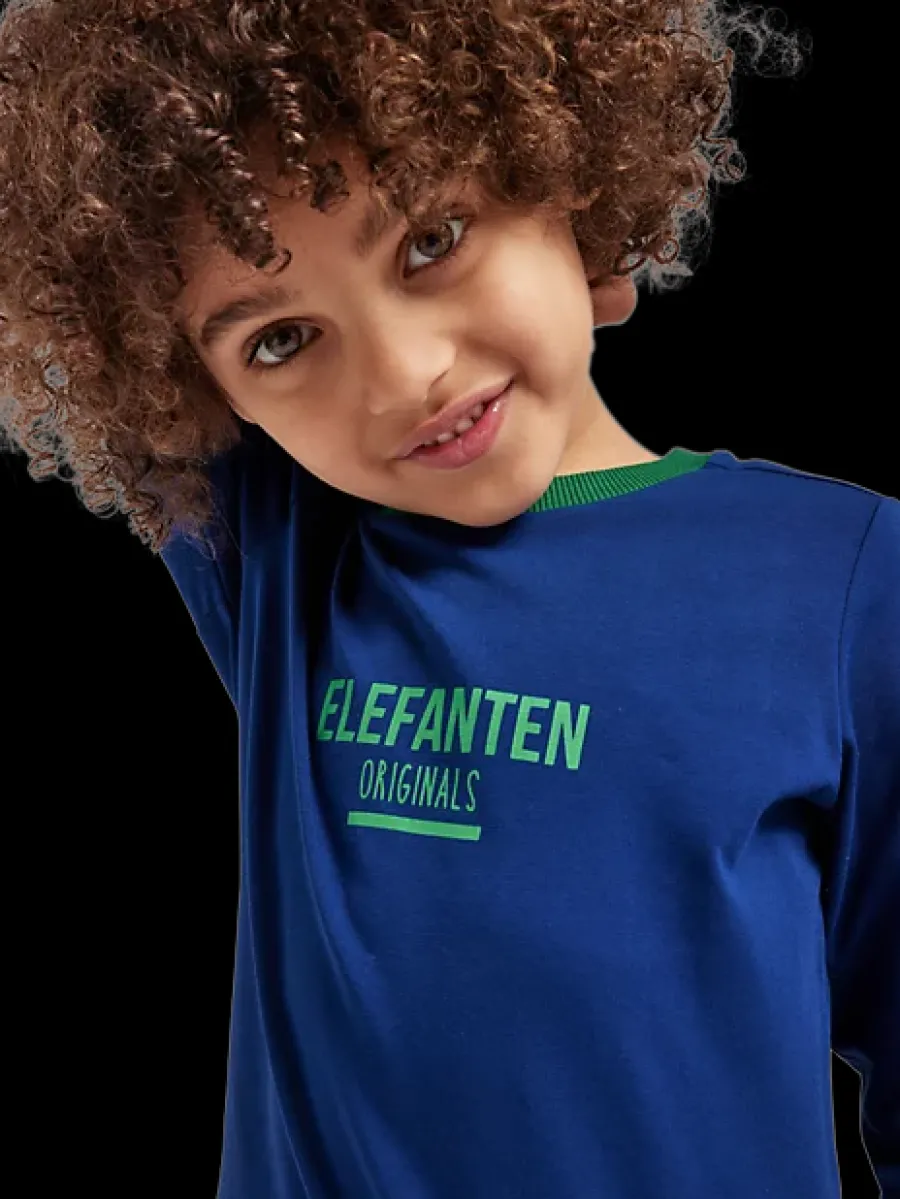Discount tshirt chłopięcy z zielonym napisem Dzieci Odzież
