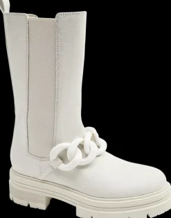 Outlet jasnobeżowe sztyblety damskie z wysoką cholewką Damskie Botki