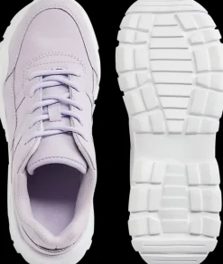 Hot jasnofioletowe sneakersy dziewczęce na białej podeszwie Dzieci Sportowe|Do Szkoły