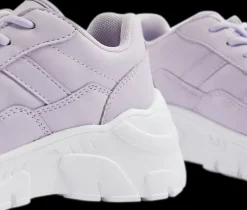 Hot jasnofioletowe sneakersy dziewczęce na białej podeszwie Dzieci Sportowe|Do Szkoły