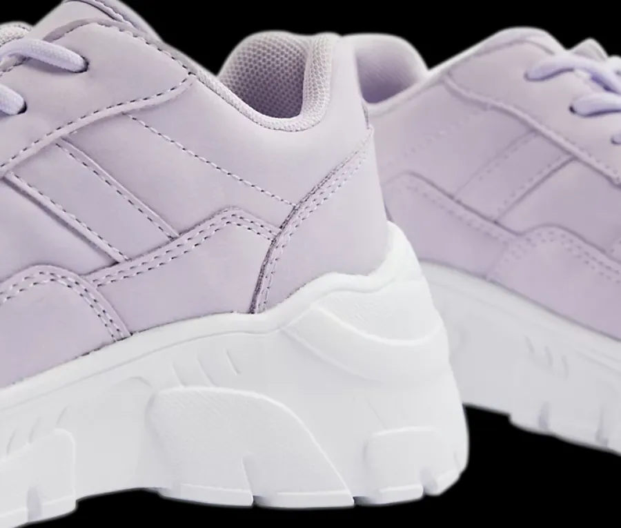 Hot jasnofioletowe sneakersy dziewczęce na białej podeszwie Dzieci Sportowe|Do Szkoły