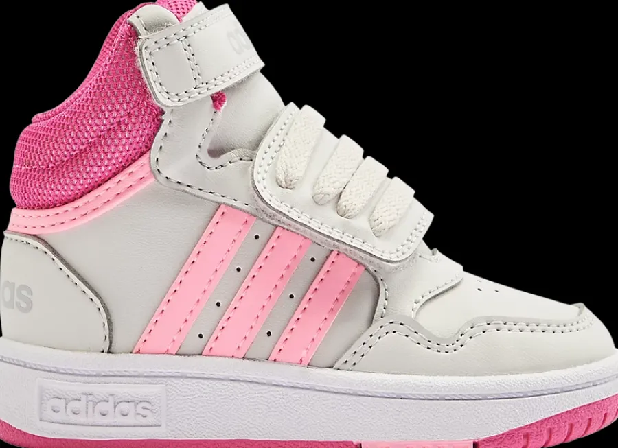 Online jasnoszaro-różowe sneakersy dziewczęce HOOPS MID 3.0 Dzieci Sportowe|Trampki Wysokie