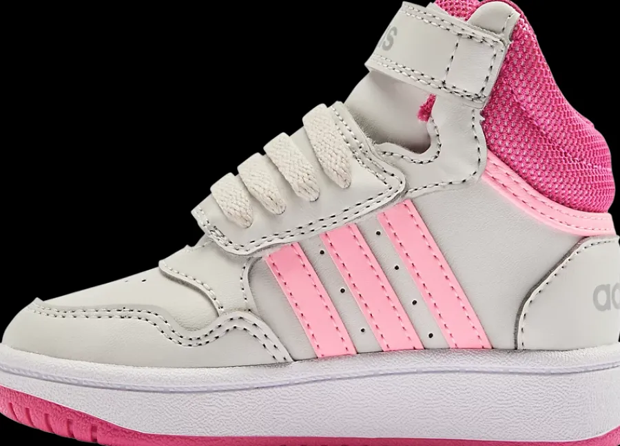 Online jasnoszaro-różowe sneakersy dziewczęce HOOPS MID 3.0 Dzieci Sportowe|Trampki Wysokie