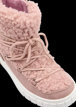 Discount kozaczki dziewczęce w kolorze old pink Dzieci Kozaki