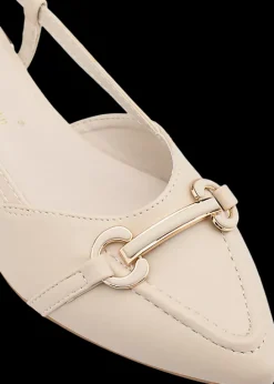 Discount kremowe baleriny damskie z odkrytą piętą Damskie Baleriny
