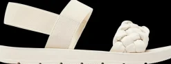 Online kremowe sandały damskie z plecionym paskiem Damskie Sandały