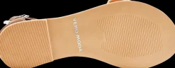 Clearance kremowo-brązowe skórzane sandały damskie Damskie Sandały