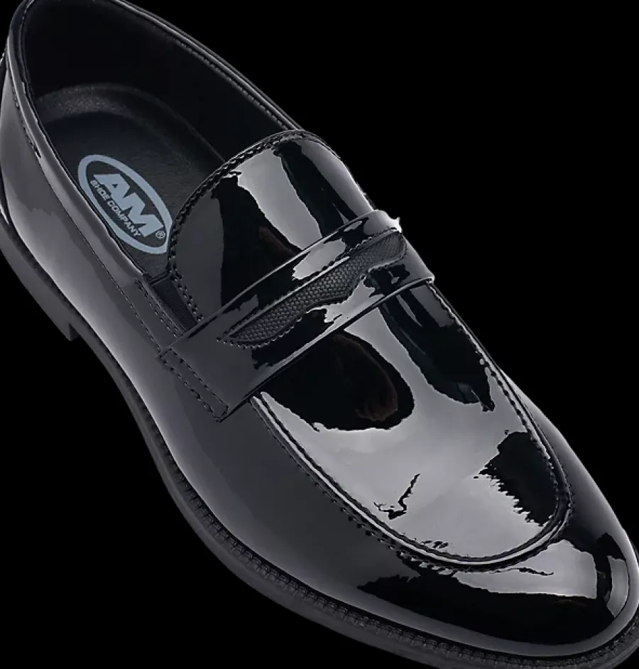 lakierowane eleganckie lordsy męskie Am Shoe Męskie Półbuty