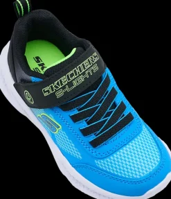 Hot niebiesko-czarne sneakersy dziecięce ze świecącą podeszwą Dzieci Sportowe