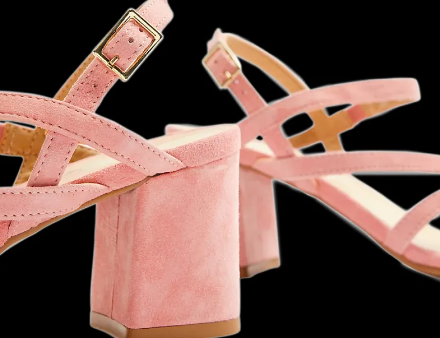 Best różowe sandałki damskie na obcasie Damskie Sandały