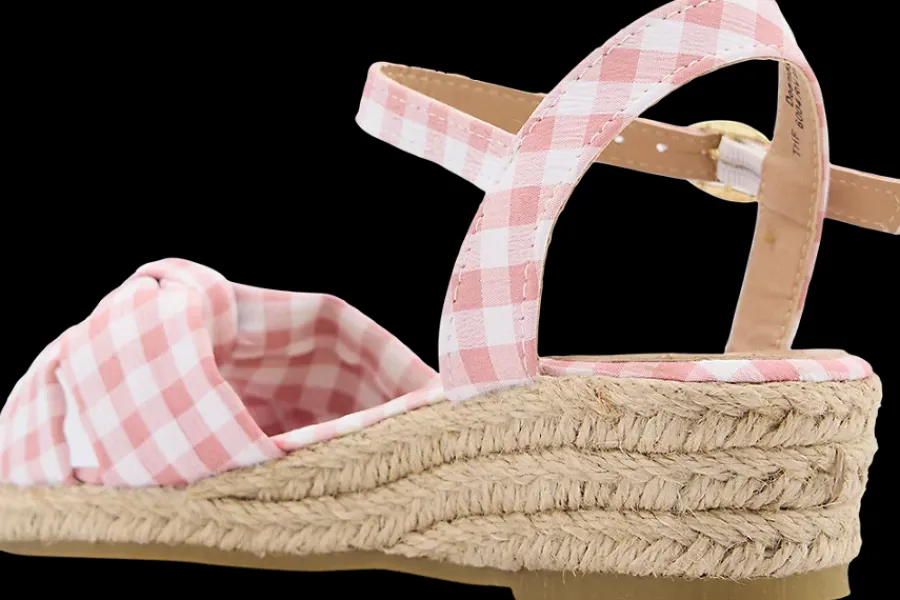 Clearance różowe sandały dziewczęce w kratkę Dzieci Sandały