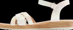 Discount sandały dziewczęce w kolorze srebrno-białym Dzieci Sandały