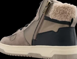 Clearance szarobrązowe ocieplane sneakersy damskie Damskie Botki